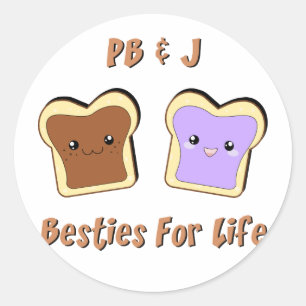 Sticker Rond Peanut Butter and Jelly