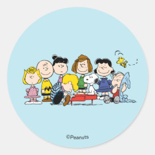 Sticker Rond Peanuts   Le Gang Autour du Piano