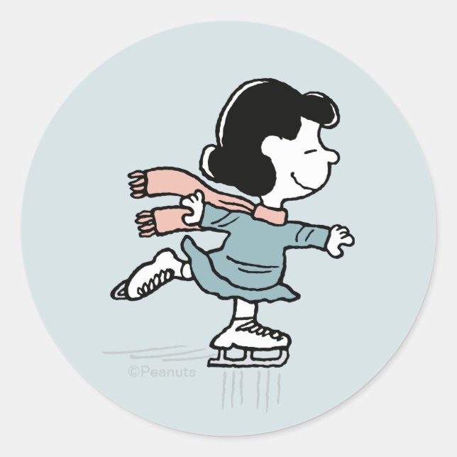Sticker Rond Peanuts | Lucy On Ice (Devant)