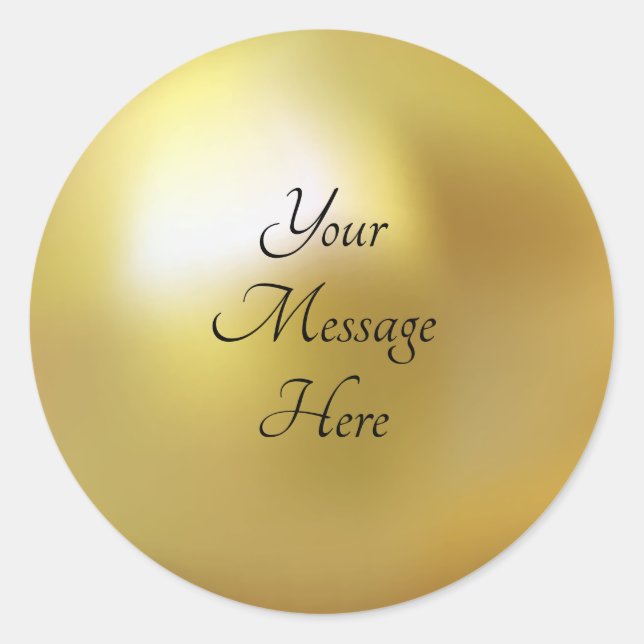 Sticker Rond Pearl couleur or message personnalisé rond (Devant)