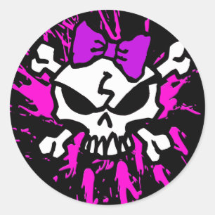 STICKER ROND PEAU DE FILLE À LA FILLE AVEC DES ÉCLATS