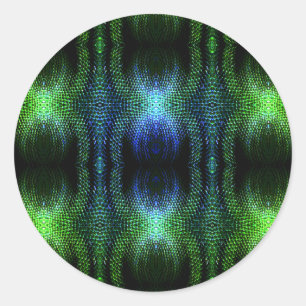 Sticker Rond Peau de serpent vert