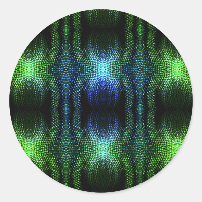 Sticker Rond Peau de serpent vert brillant (Devant)