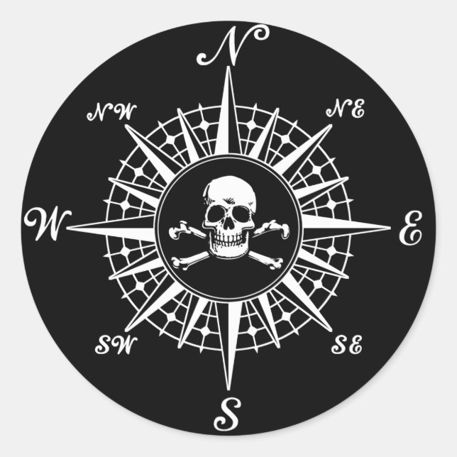 Sticker Rond Peau Rose Compass 1 (Devant)