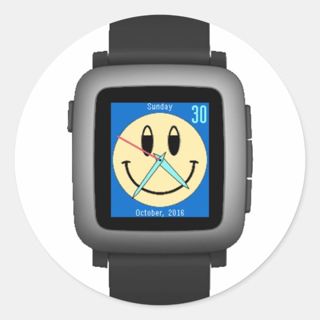 Sticker Rond Pebble Time Black (Devant)