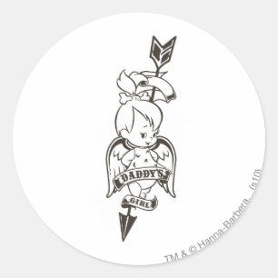 Sticker Rond PEBBLES™ Daddy's Girl B&W