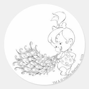 Sticker Rond PEBBLES™ dans le paon