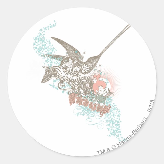 Sticker Rond PEBBLES™ Nature Girl (Devant)