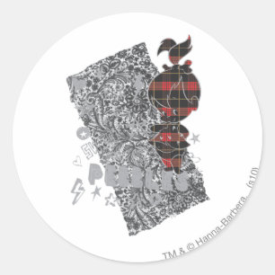 Sticker Rond PEBBLES™ Punk Plaid