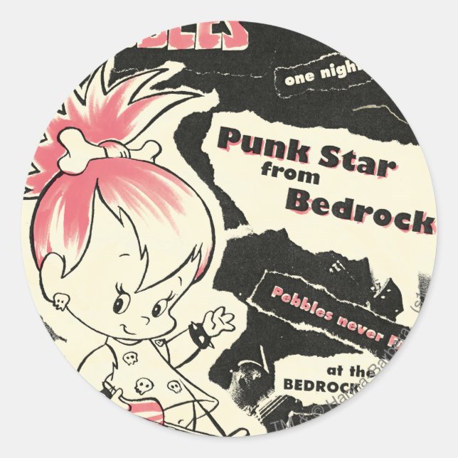 Sticker Rond PEBBLES™ Punk Rock Legend (Devant)