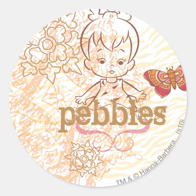 Sticker Rond PEBBLES™ Sandy Design (Devant)