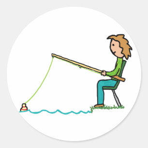 Sticker Rond Pêche