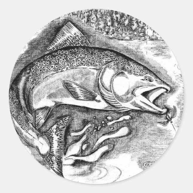 Sticker Rond Pêche (Devant)