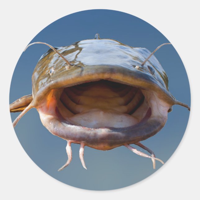 Sticker Rond Pêche à la bouche (Devant)