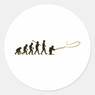 Sticker Rond Pêche à la mouche