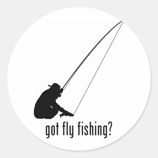 Sticker Rond Pêche à la mouche (Devant)