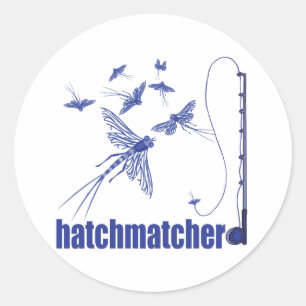 Sticker Rond Pêche à la mouche