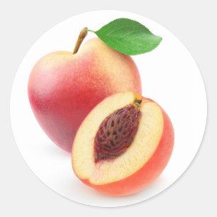 Sticker Rond Pêche à la nectarine fraîche