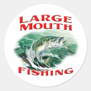 Sticker Rond Pêche au bar à grande bouche