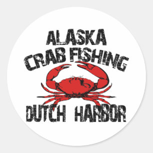 Sticker Rond Pêche au crabe hollandais de l'Alaska