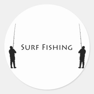 Sticker Rond Pêche au surf - Pêcheurs