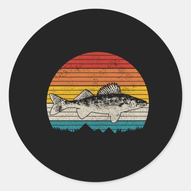 Sticker Rond Pêche au walleye Fisher (Devant)