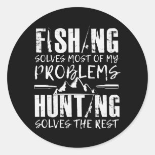 Sticker Rond Pêche Chasse Pêcheur Pêcheur Pêcheur Pêcheur