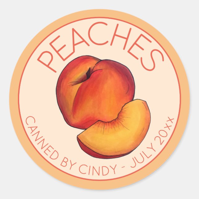Sticker Rond Pêche Fruit Accueil Pêche En Canne Peaches Canalis (Devant)