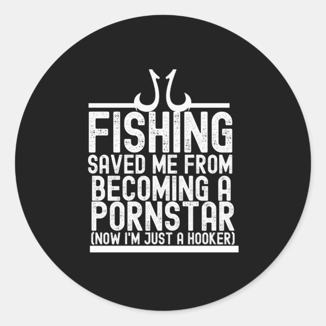 Sticker Rond Pêche M'A Sauvé - Pêche Drôle (Devant)