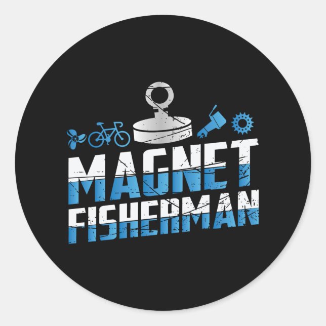 Sticker Rond Pêche sur aimant (Devant)