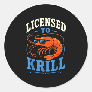 Sticker Rond Pêcher des crevettes cool crevettes de fruits de m