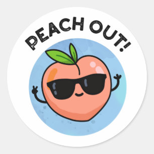 Sticker Rond Pêcher Drôle Fruit Pun