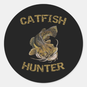 Sticker Rond Pêcheur De Catfish Catfish Pour Pêcheur De Catfish