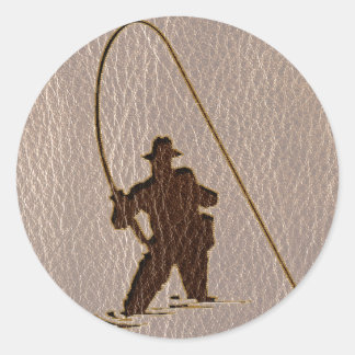 Sticker Rond Pêcheur en cuir doux