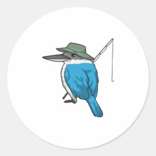 Sticker Rond Pêcheur pêche pêche canne à pêche