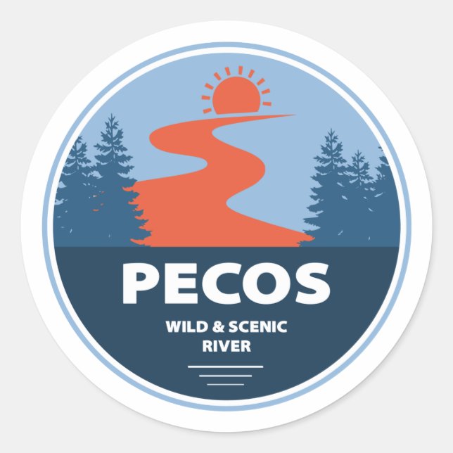 Sticker Rond Pecos Wild Et Rivière Pittoresque Nouveau-Mexique (Devant)