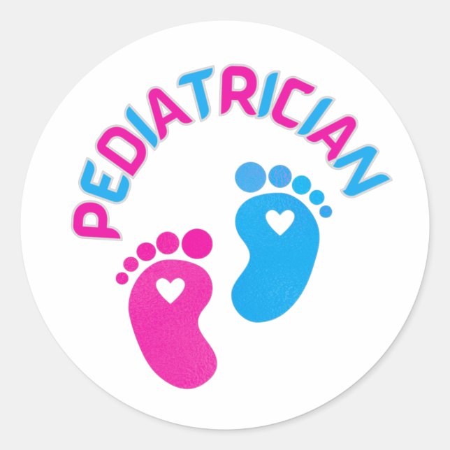 Sticker Rond pédiatre, pédiatre, médecin pédiatre, pédiatre, (Devant)