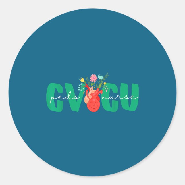Sticker Rond Pediatric Cvicu Nurse Cardiovascular Intensive Car (Devant)