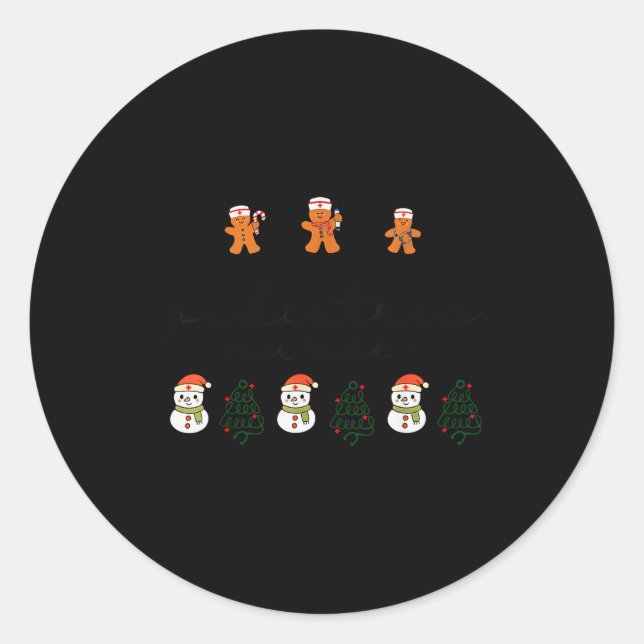 Sticker Rond Pediatric Nurse Gingerbread Christmas Xmas Peds Ho (Devant)