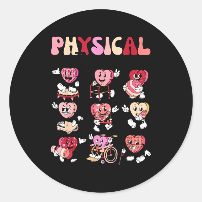 Sticker Rond Pediatric Physical Therapy Pt Pta Happy Valentine' (Devant)