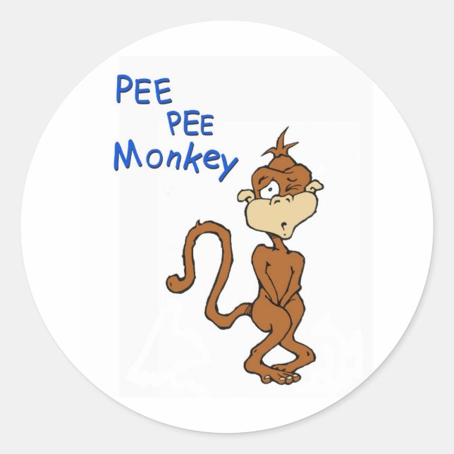 Sticker Rond Pee Pee Monkey (Devant)