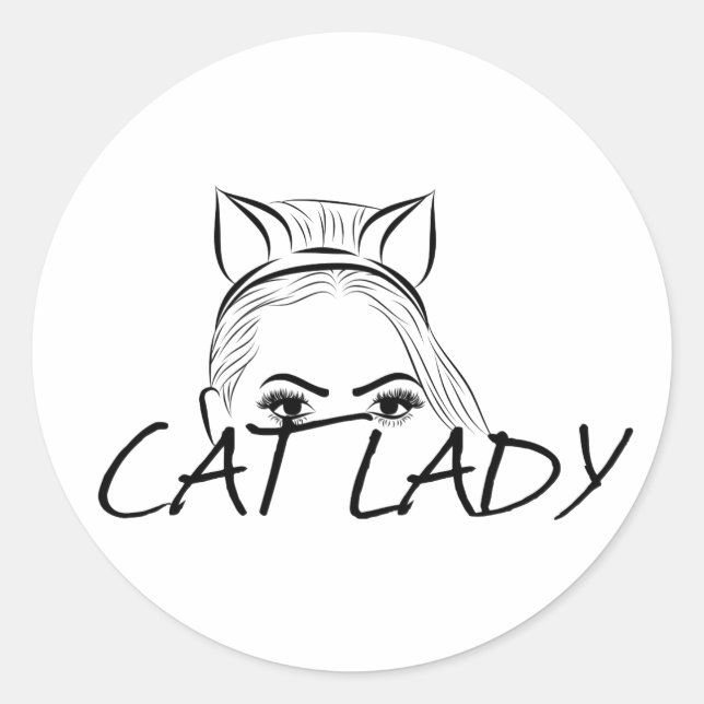 Sticker Rond Peeking Cat (Devant)