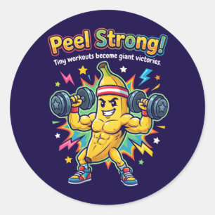 Sticker Rond Peel Strong ! – Motivation pour la salle de sport