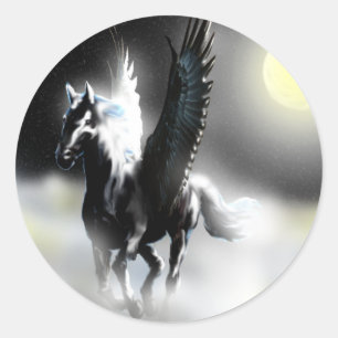 Sticker Rond Pégase de la Lune