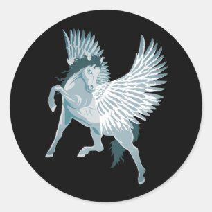 Sticker Rond Pégase mythologie grecque Cheval ailé