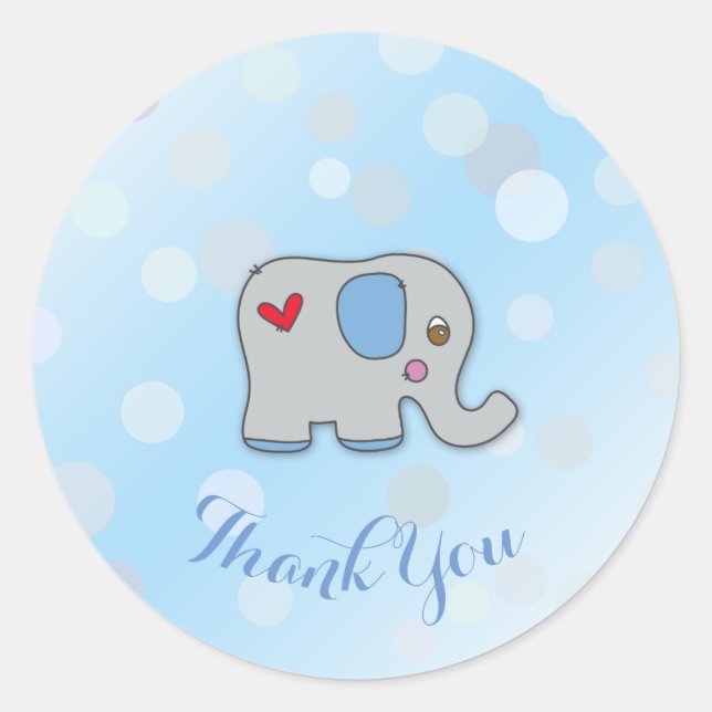 Sticker Rond Pegatina - Gracias - Elefante Bebé (Devant)