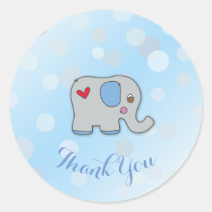 Sticker Rond Pegatina - Gracias - Elefante Bebé