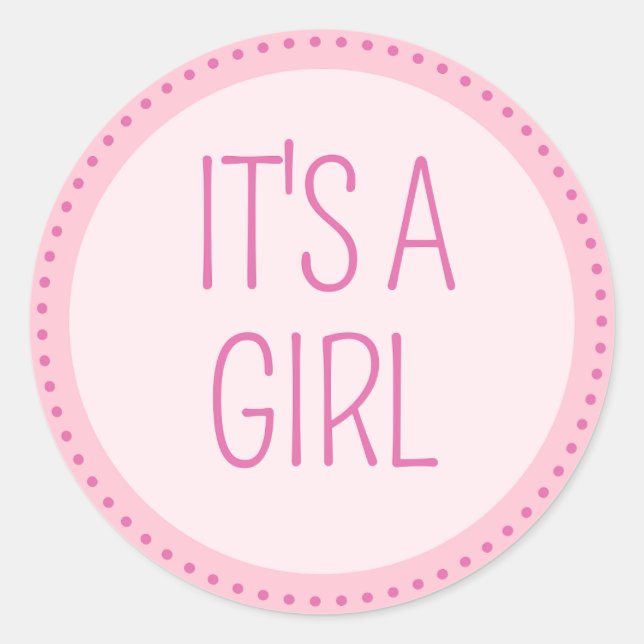 Sticker Rond Pegatina para Baby Shower para niña (Devant)