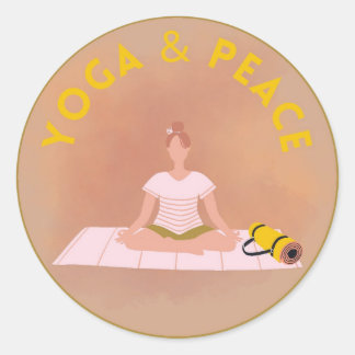 Sticker Rond Pegatina/Sticker  de Yoga con Frase Inspiradora