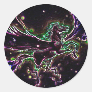 Sticker Rond Pegusas de conception graphique multicolore